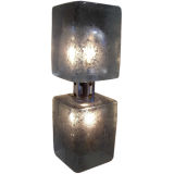 Seguso etched blue glass lamp c1960