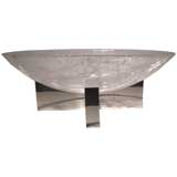 Rock crystal dish on silver stand by Paul Belvoir