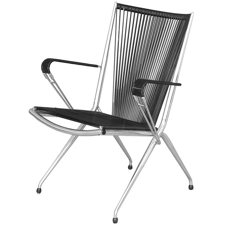 Pair of Folding Armchairs  by Andre Monpoix for `Meubles TV`