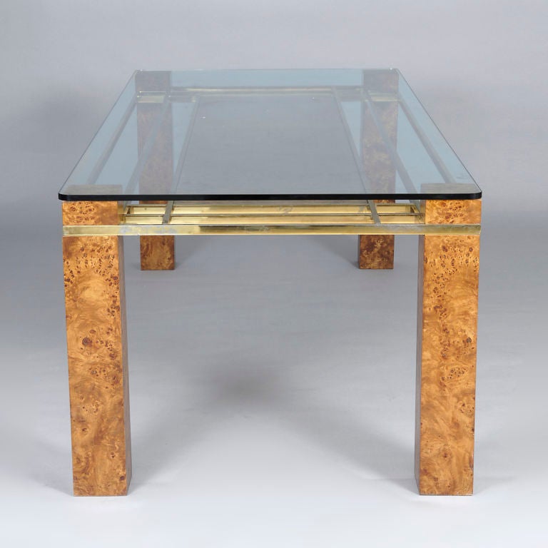 Gilt Chrome and Maplewood Dining Table In Good Condition In London, GB