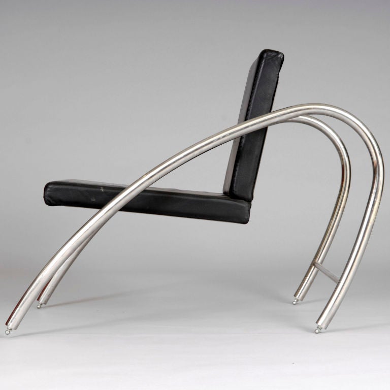Pair of Chrome Lounge Chairs by Francois Scali and Alain Domingo In Good Condition In London, GB