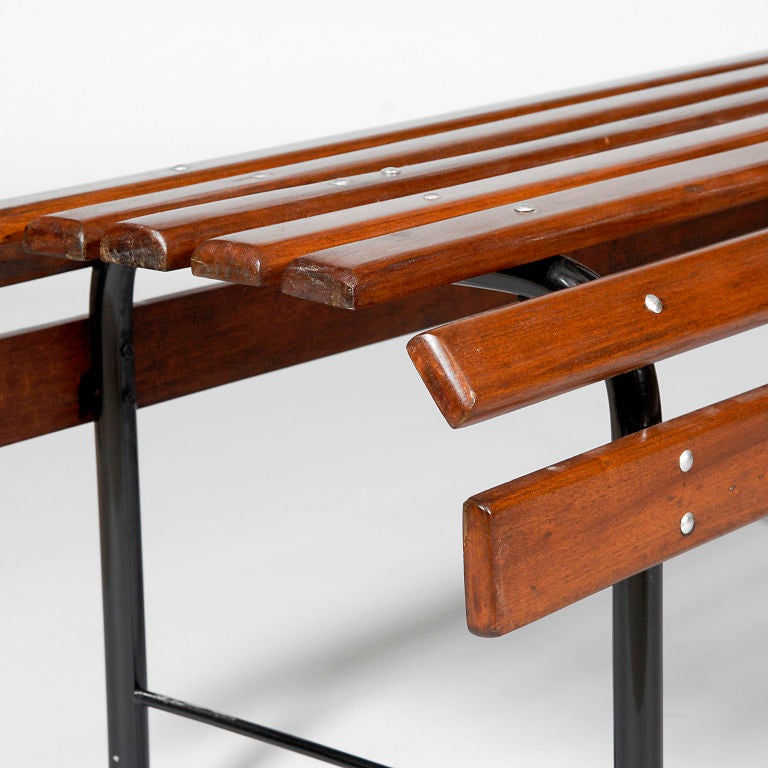 Unusual Pau Marfim Wood Bench, Rio, Brazil, 1960`s