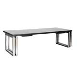 Used Imposing Black Laquer and Chrome Desk by Tecno