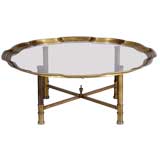 Vintage `Pie crust`  Brass Centre Table