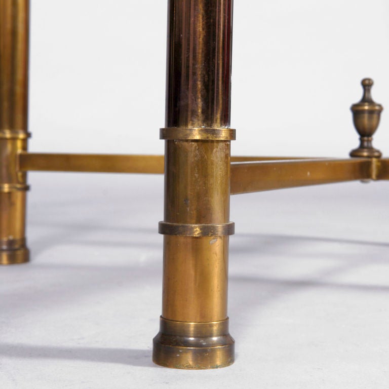 Unusual `Pie crust` Brass Centre Table by Jeffco (est. 1969).<br />
<br />
We have not seen this model before and it really is 18th century meets the 1970s.<br />
<br />
Jeffco is best known as a designer and manufacturer of high quality