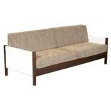 Rosewood and Leather Sofa  by Sergio Rodrigues,