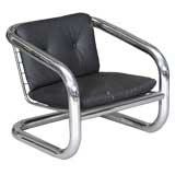 Unusual Pair of Chrome and Leather Armchairs by L
Atelier Unusual Pair of Chrome and Leather Armchairs by L
Atelier