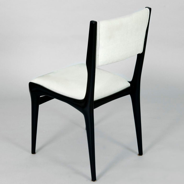 Dining Chairs in ebonised ash wood by Carlo di Carli, c1964 In Good Condition In London, GB