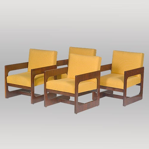Rare Pair of Rosewood Armchairs by Sergio Rodrigues, 1965, Brazil with original upholstery.

This is the first time that we have had this model although we have been seeking them for years. Fabulously elegant and comfortable. The value of the set