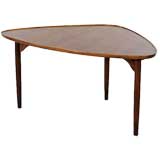 Triangular Rosewood Coffee Table, Danish, 1950`s