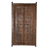 Pair of Islamic Wood and Pierced Metalwork Doors