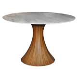 Retro Marble and Teak Table Table by Luigi Massoni for Mobilia