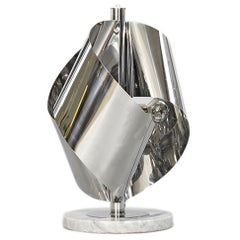 Manifattura Italiana, Chrome & Stone Table Lamp, Italy