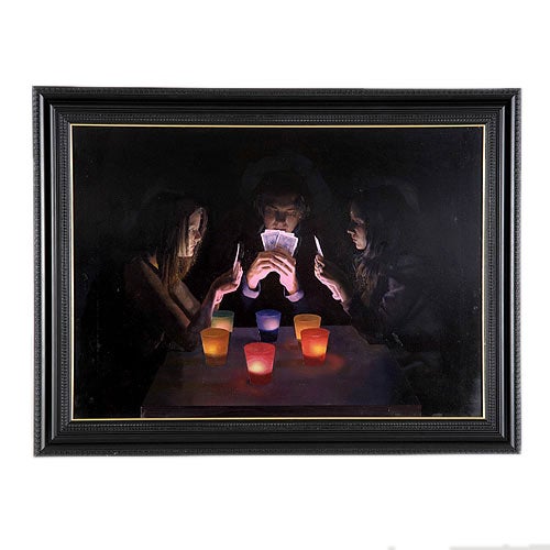 Card Players by Peter Layzell 'Oil on Panel, 2005' For Sale