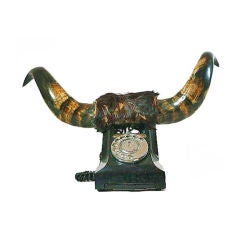 Vintage Telephone With Bull Horns