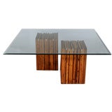 Dining Table with Wood Central Supports attributed to Scapinelli