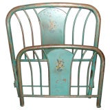 Vintage pair of  metal and painted beds.. 2 headboards and 2 footboards