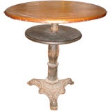 Pub Table with Revolving Lower Shelf and Cast Iron Base