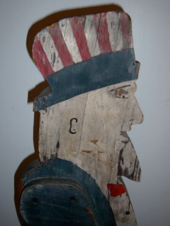 wood carving of Uncle Sam