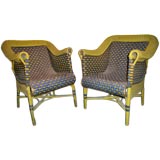 Pair of Antique Wicker Arm Chairs