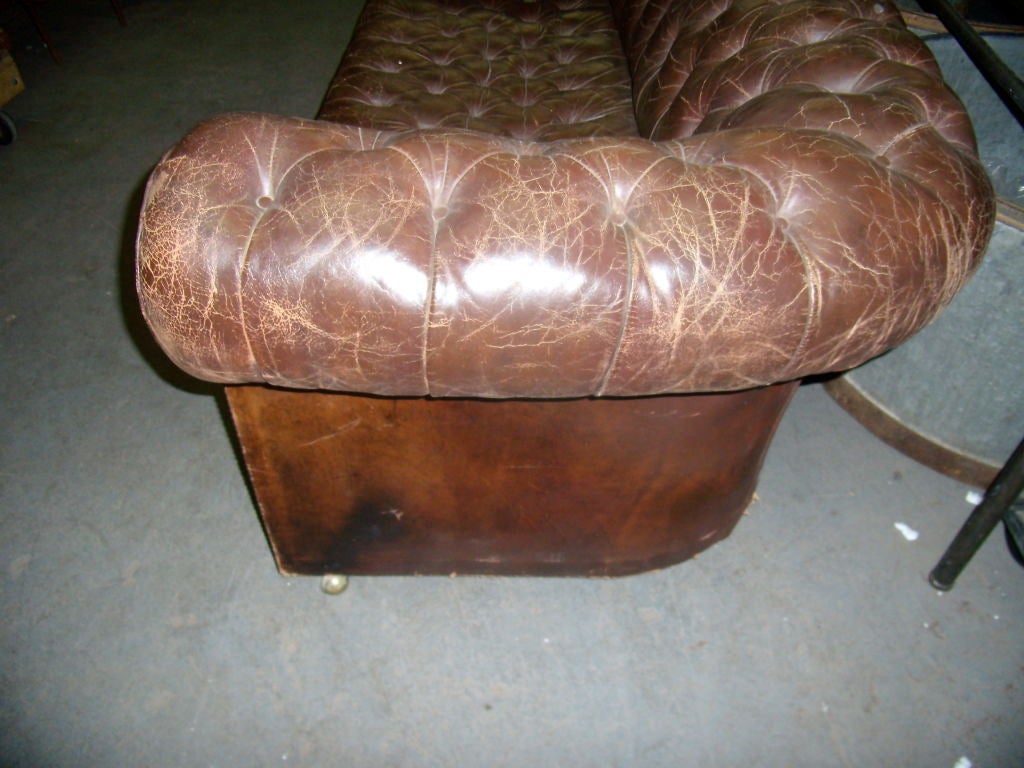 Mid-20th Century Vintage Leather Chesterfield Sofa