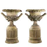 A Pair of English 19th Century Terracotta Urns