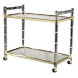 A Lucite and Brass Trimmed Trolley USA 1970s