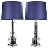 A Pair of 1950's Nickel Plated Stiffel Lamps USA