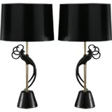 A Pair of Parrot Table Lamps designed by Rembrandt USA 1950's