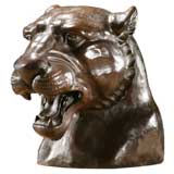 A Bronze Jaguar Head by Talisman