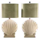 Vintage A Pair of 1950's Royal Haeger designed Shell Table Lamps