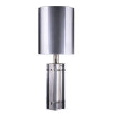 A Single Italian  Lucite Table Lamp with Aluminium Shade 1970s