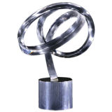 A Signed Spherical Lucite Table Sculpture on Mirrored Base 1970s