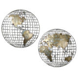 A Metal Globe Wall Sculpture by Curtis Jere USA