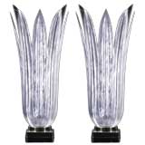 A Pair of Large Petal Shaped Rougier Lamps