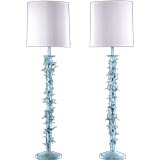 A Pair of Bronze Patinated Metal Coral Lamps