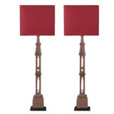 A Pair of Cast Iron Gothic Table Lamps by Talisman