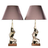 A Pair of Table Lamps designed by Frederick Weinberg 1950s