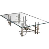 A Wrought Iron Based Coffee Table