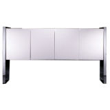 A White Laminated Steel Ended Buffet Designed by Milo Baughman