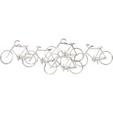 A Scene of Five Bicycles Metal Wall Sculpture by Curtis Jere USA