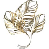 Used Large Metal Leaf  Wall Sculpture in manner of Curtis Jere USA