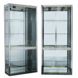 A Pair of Chrome and Brass Glazed Display Cabinets late 1960s