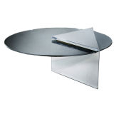 A Chrome Wedge Shaped Coffee Table USA 1970s