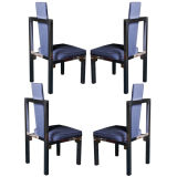 A Set of Four Aluminium Paul Evans Style Dining Chairs USA 1970s