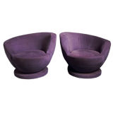 A Pair of Mauve Swivel Armchairs for Directional USA 1960/70s
