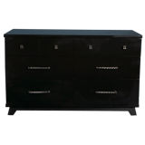 Vintage A 1940s Black Commode by Huntley Furniture