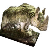 A Late 20th Century Italian Carved Limestone Rhino