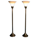 A Pair of Brass Uplighters USA 1970s