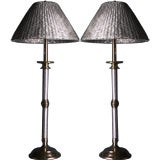 A Pair of 1960s Crespi Designed Rattan Table Lamps